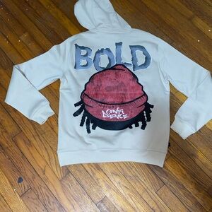 Bold Graphic Hoodie - Gray